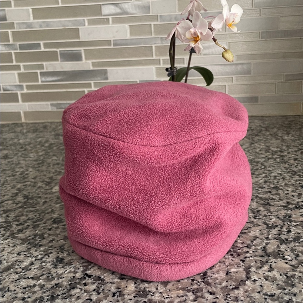 Pink Reversible Double Layered Fleece Flannel Winter Beanie Hat NWOT